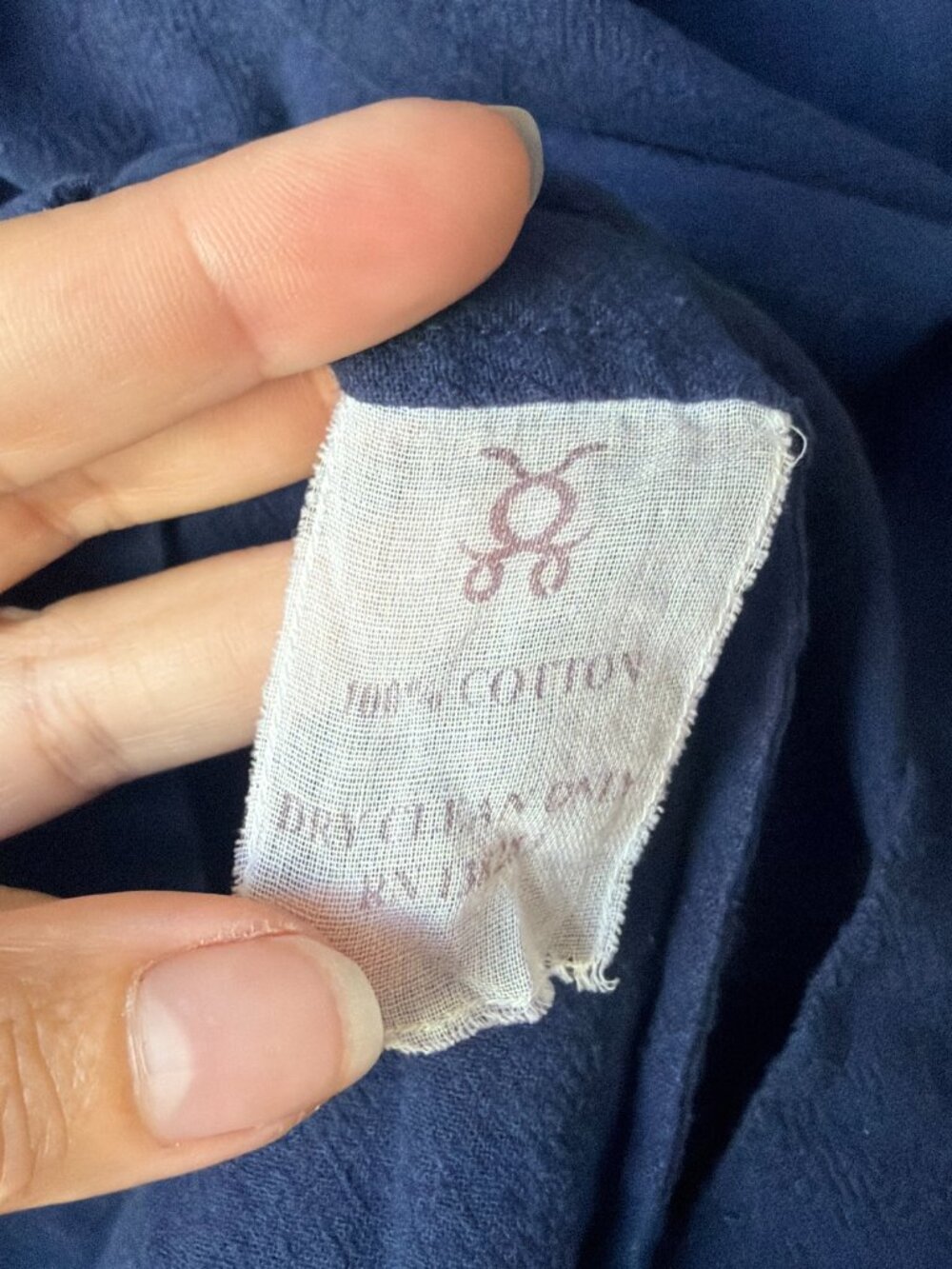 Figue Navy Cotton Embroidered Shift Dress Size M - Picture 6 of 6